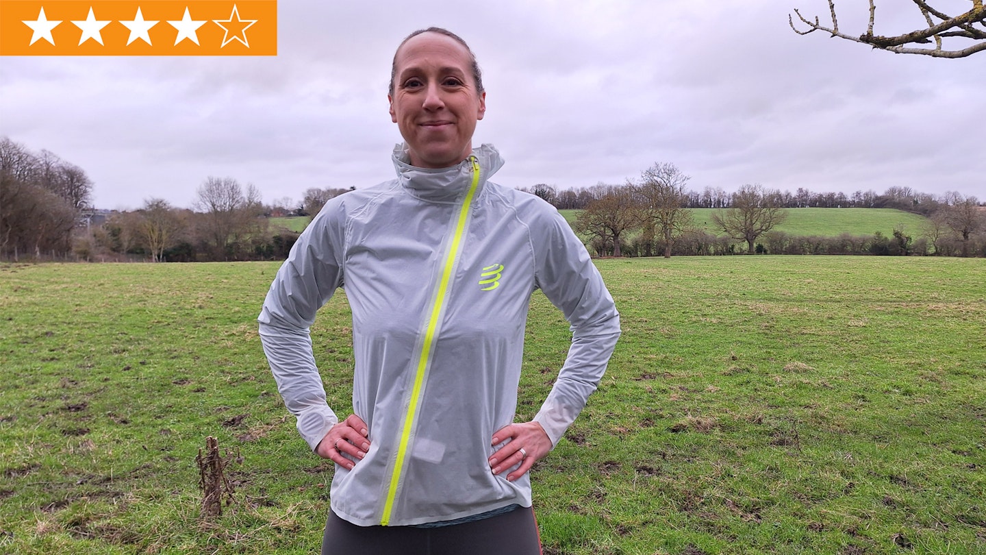 4 star rating for the compressport hurricane waterproof running jacket