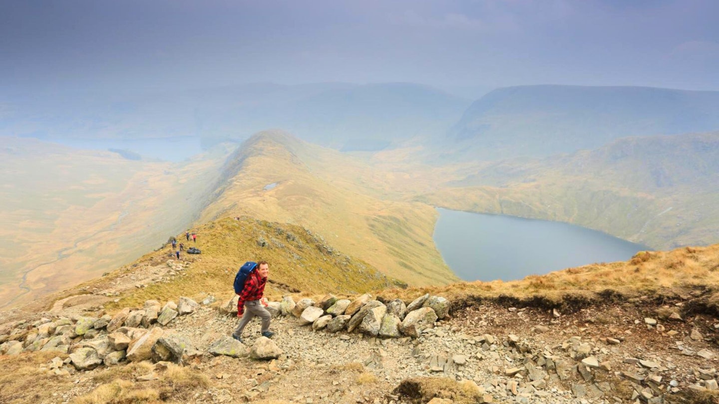 At the top of the Riggindale Ridge, Haweswater, High Street, Lake District