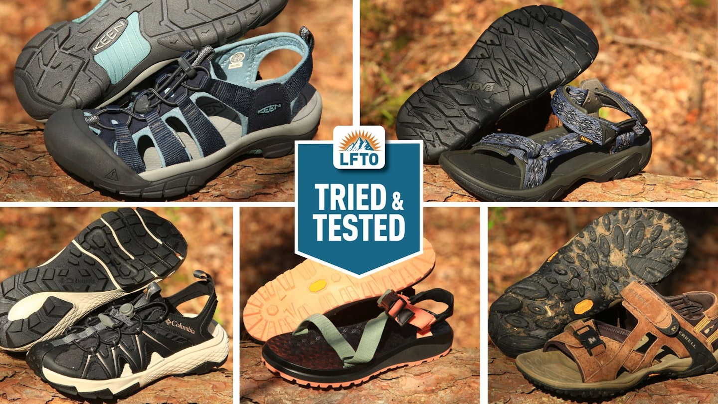 A collage of the best hiking sandals