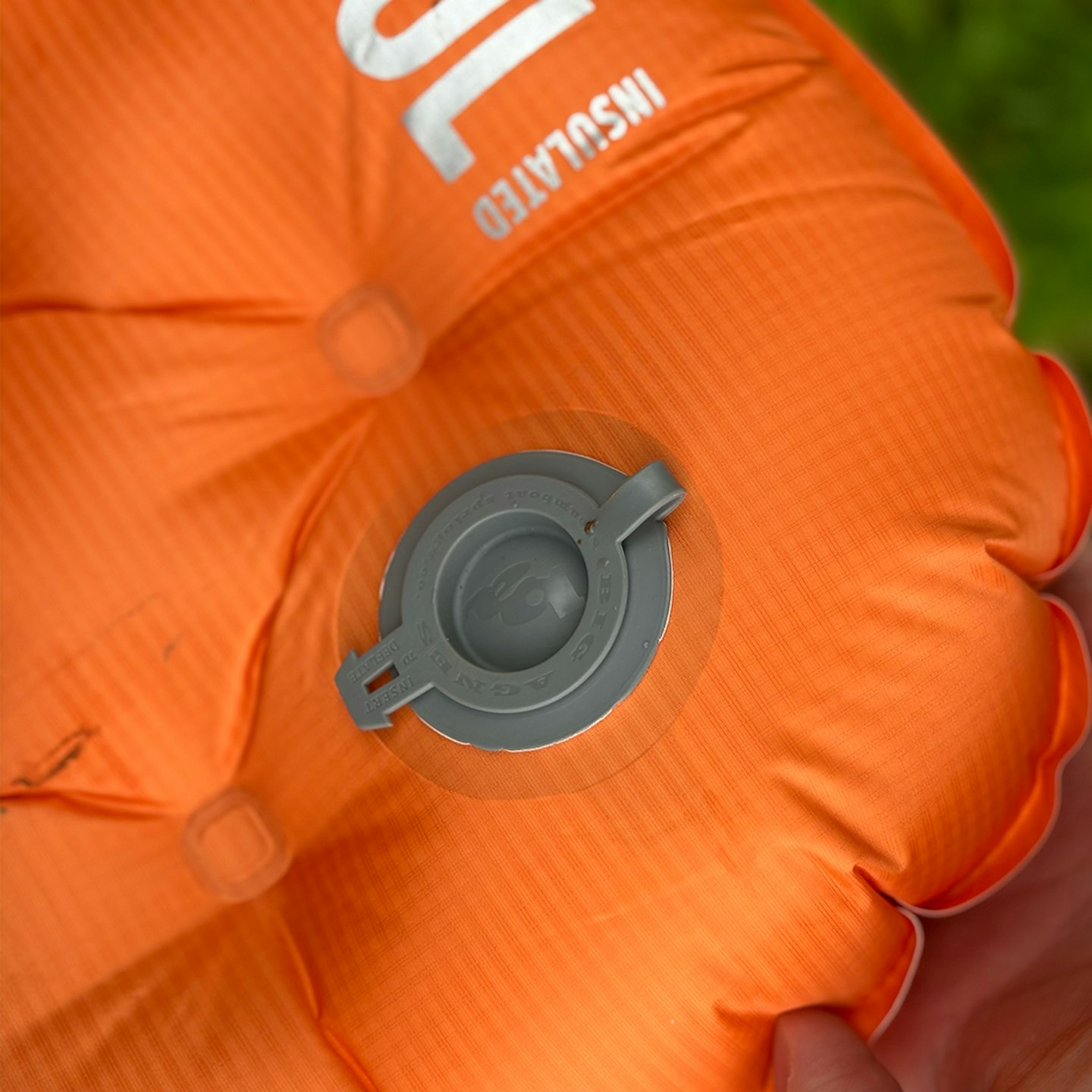 Big Agnes Zoom UL Insulated camping mattress air nozzle