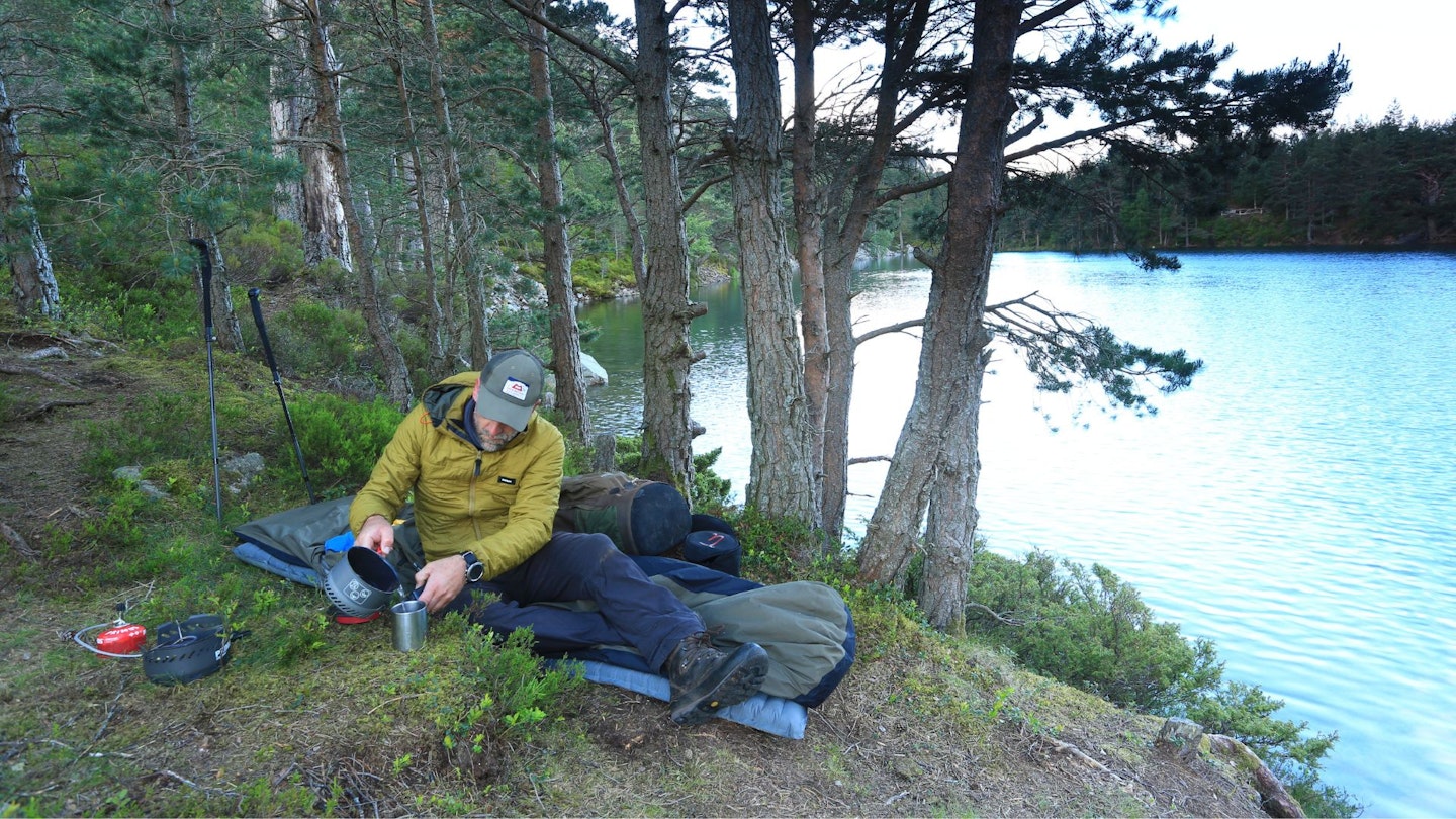 Bivvy at An Lochan Uaine Scot_s Pines Rothiemurchus Forest Cairngorm National Park Caledonian Pine Forest