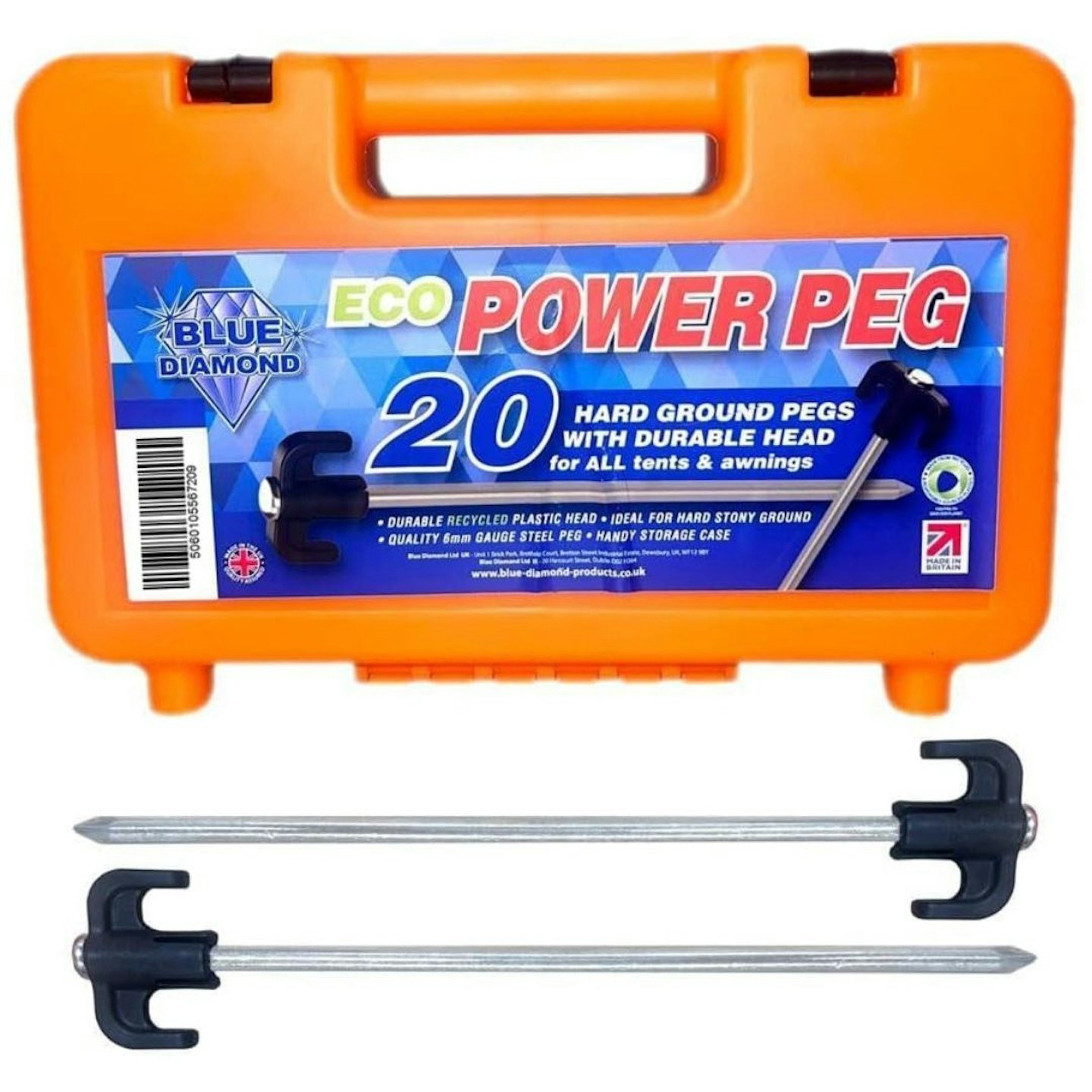 Blue Diamond tent pegs