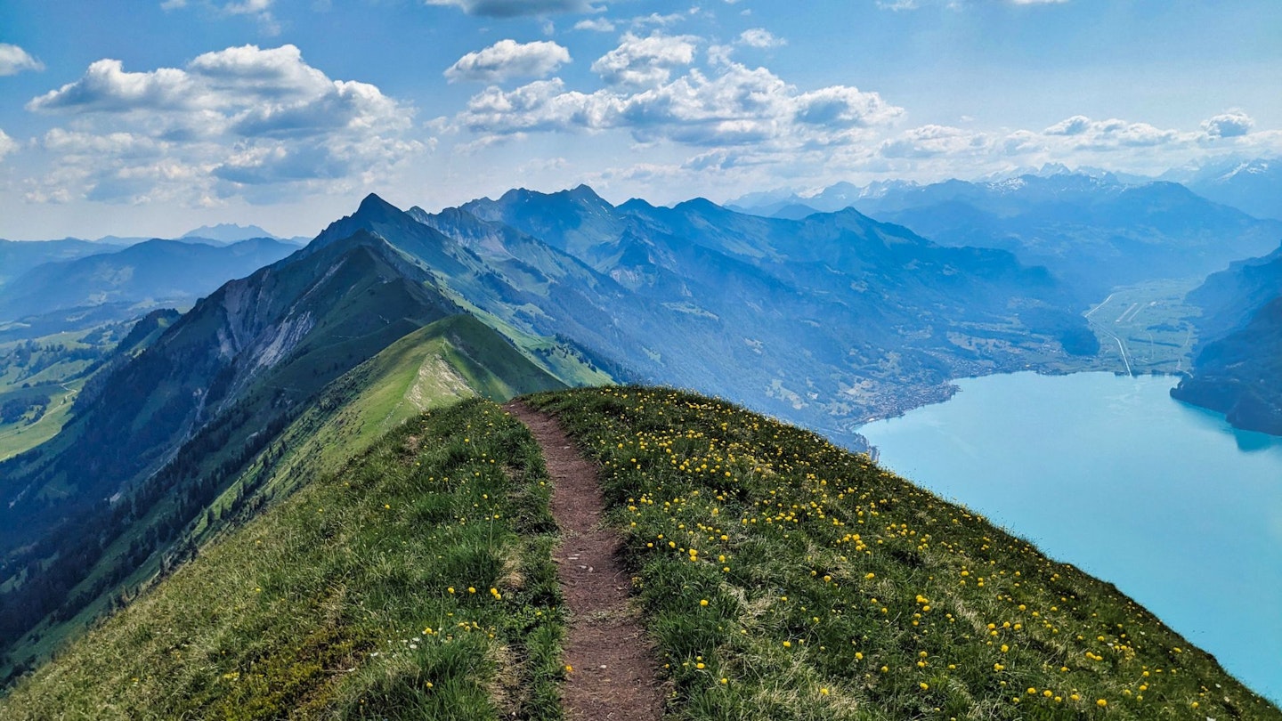 View from the Hardergrat Trail in Switzerland
