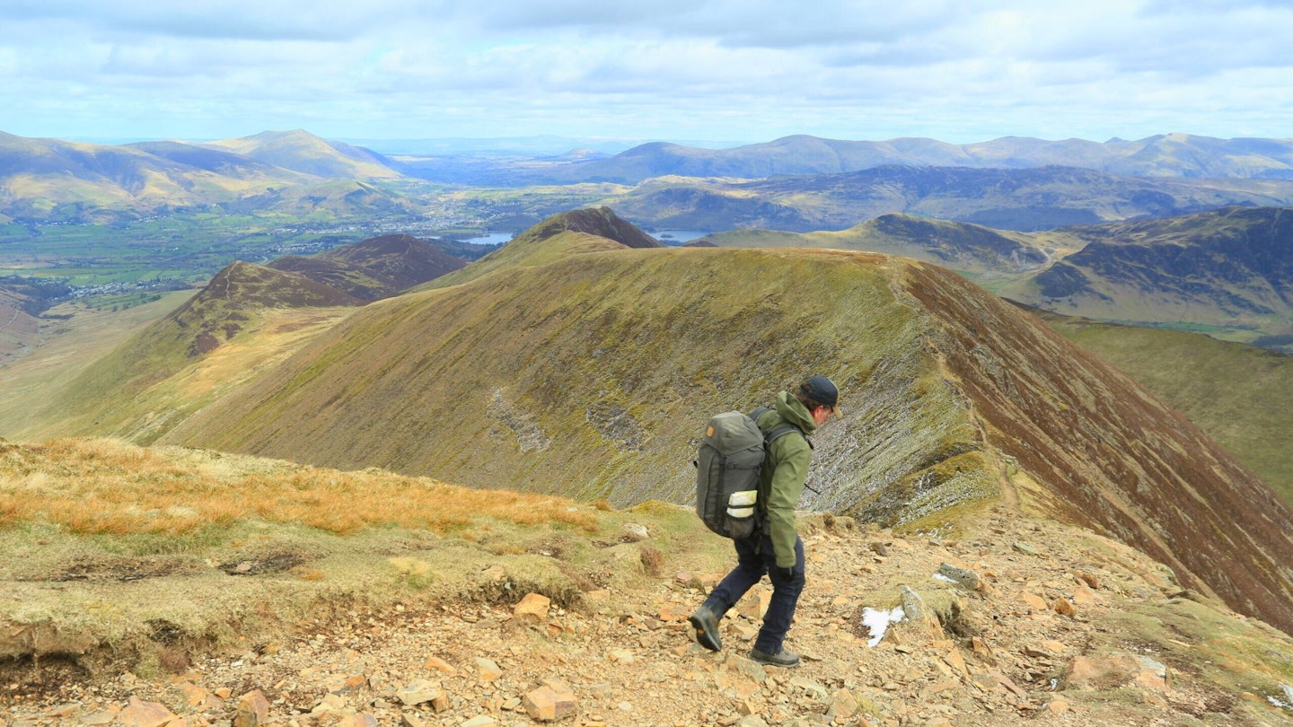 Heading down the Scar from Crag Hill to Sail, Lake District