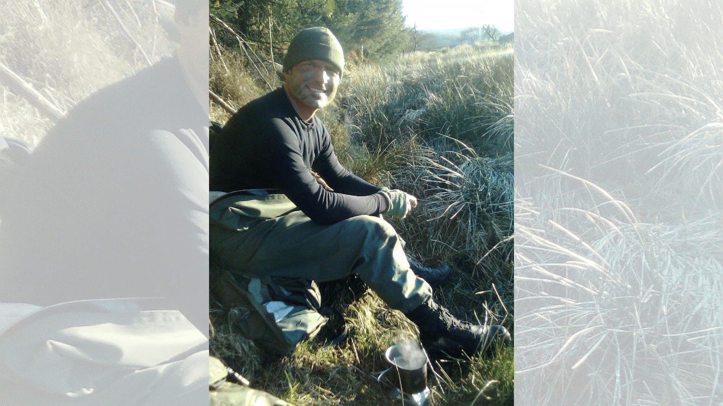John on a survival and evasion exercise
