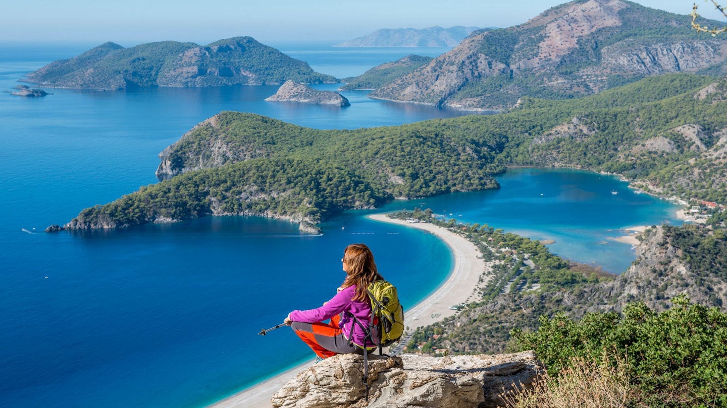 Woman on the Lycian Way hike in Turkey