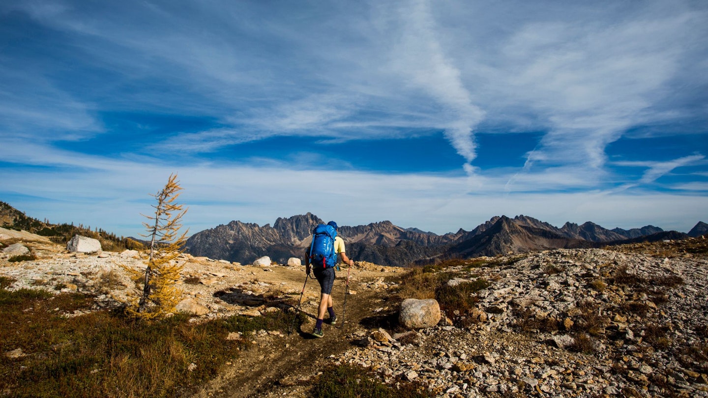 Man hiking Pacific Crest Trail