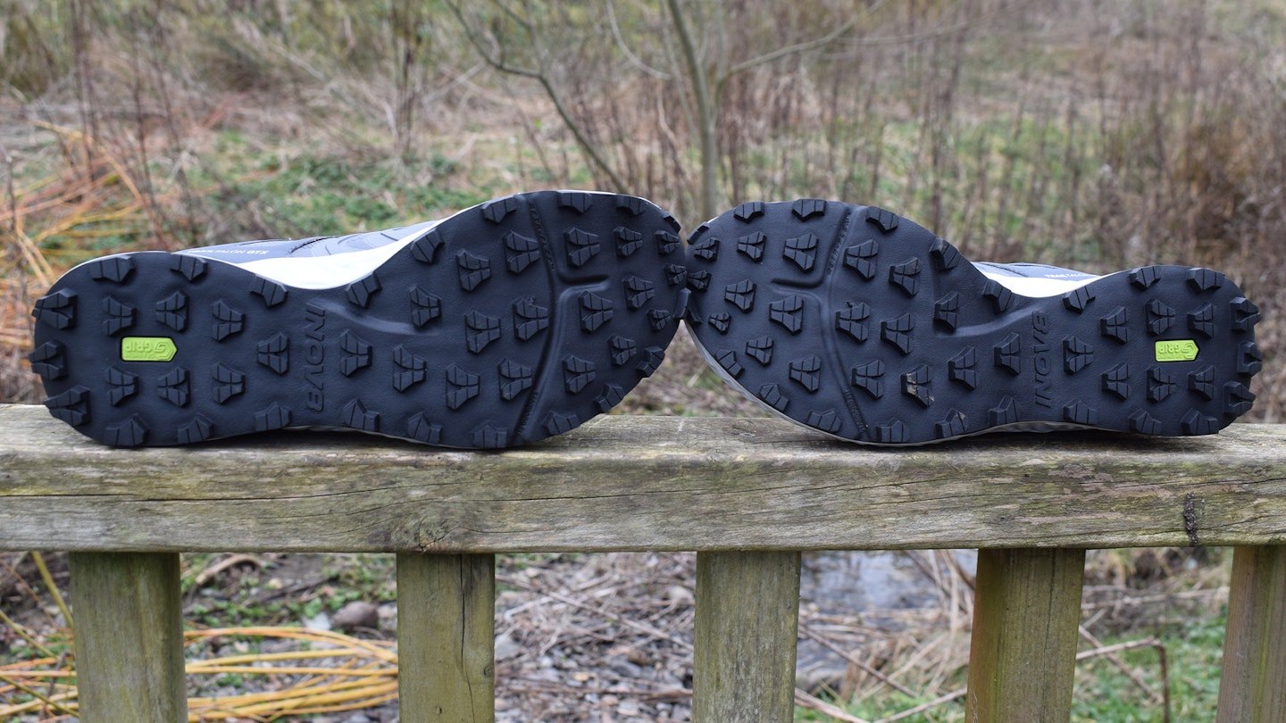 outsole on INOV8 Trailtalon GTX waterproof trail running shoes