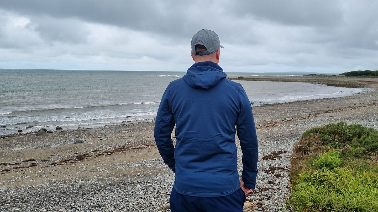 The Rab Superflux Hoody has a dropped rear hem for added warmth