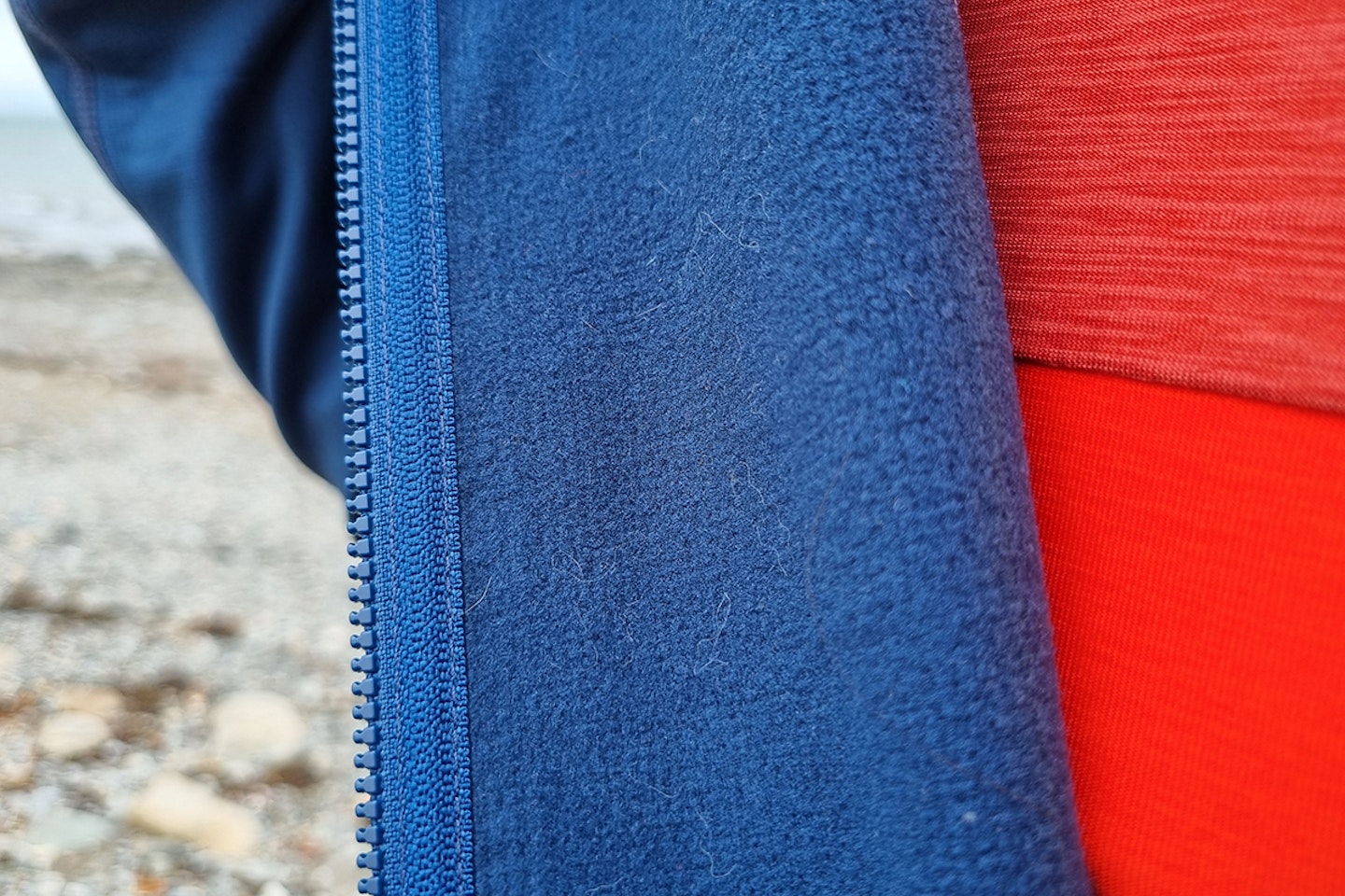 Fleece inside of the Rab Superflux Hoody