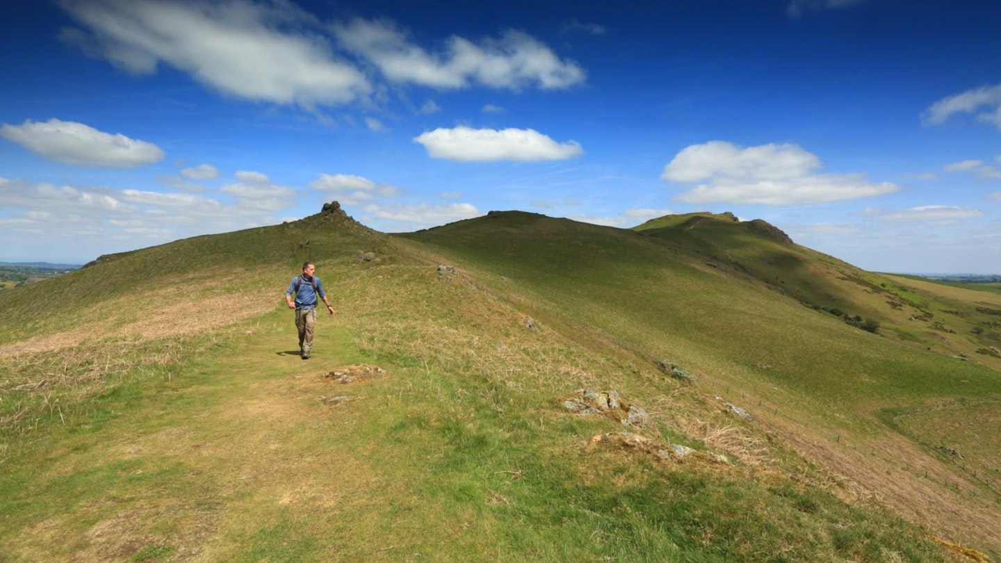 3 Finger Rock & Caer Caradoc Hill seen from the SW