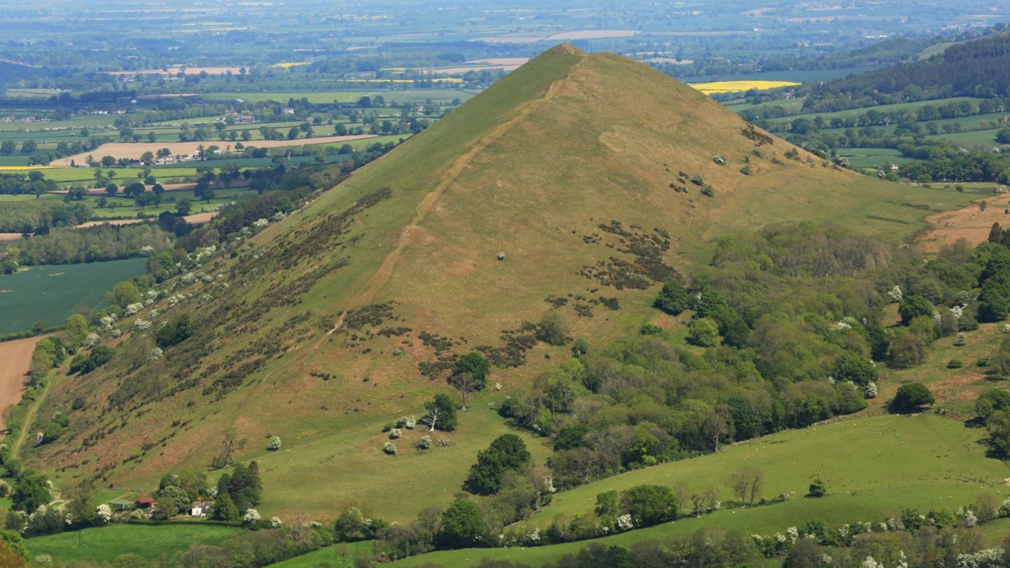 Summit of Caer Caradoc Hill looking to The Lawley