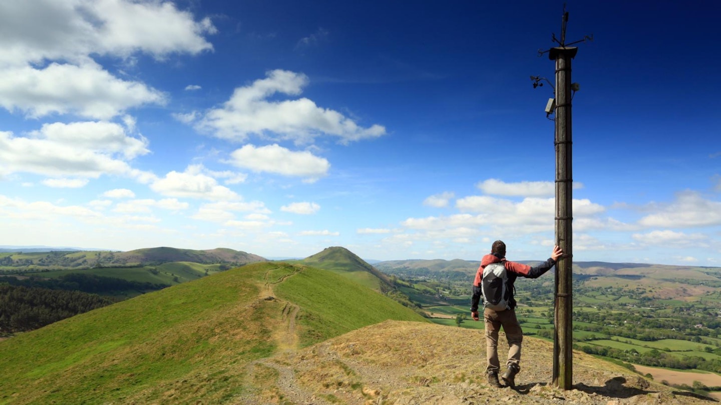 Top of The Lawley looking SW towards Church Stretton