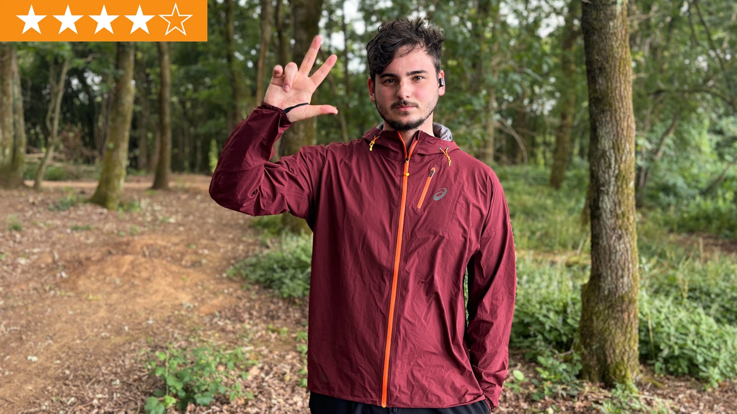 Star ratings for Asics Fujitrail waterproof running jacket tested by Milo Wilson
