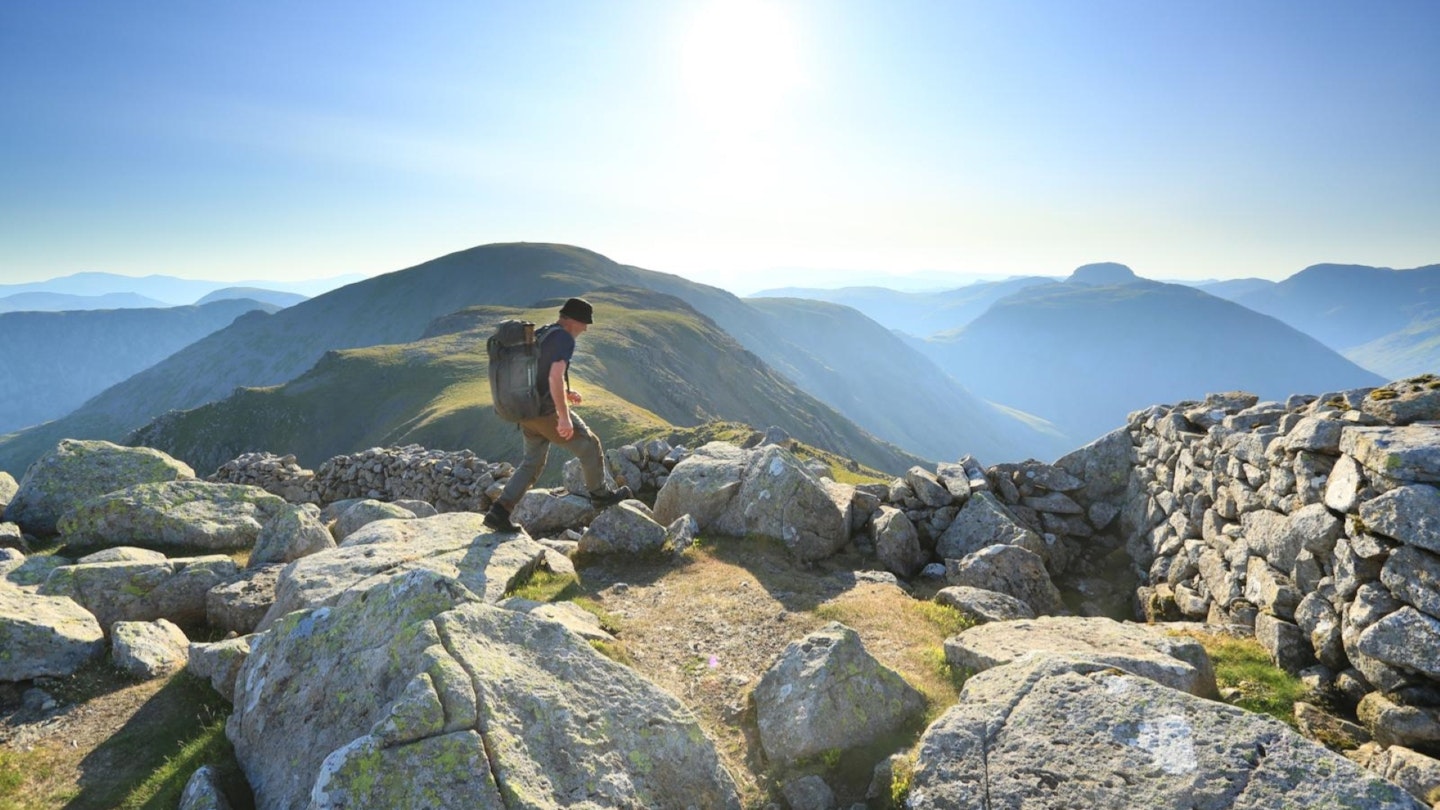 Views over to Pillar and Great Gable from the summit of a post-dawn Little Scoat Fell.