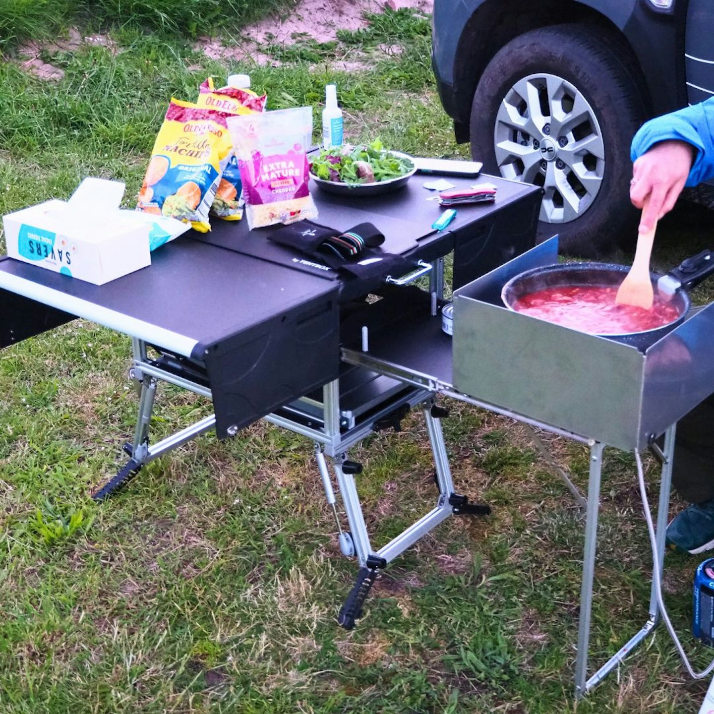 Cooking using TentBox KitchenBox