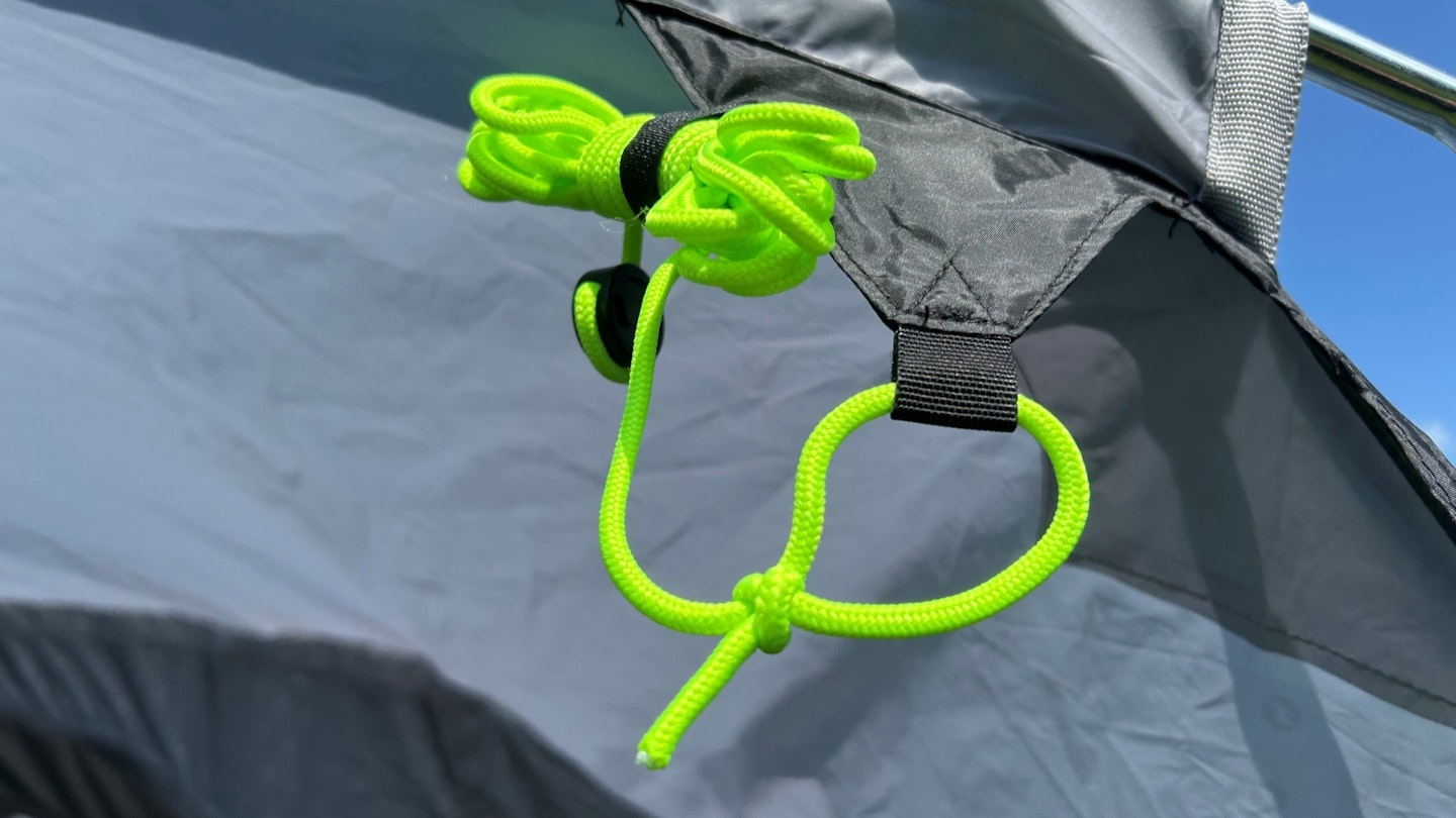 The guy lines feature Velcro tie offs