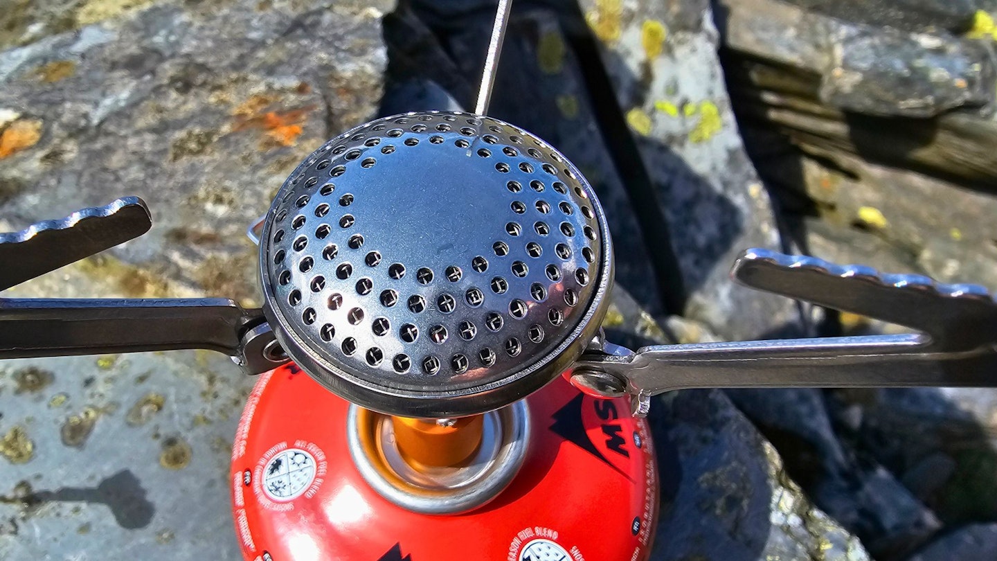 Closeup of Vango Atom burner